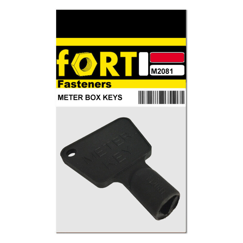 Fort Fastenersâ® Black Meter Box Keys Plastic Midi 5 Keys 5057670045195