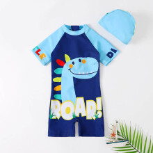 (Blue, 4-5 Years) Kids Boys Surf Suit Swim Swimsuit Summer Beach Swimming Costume&Cap Age 2-7 Yrs