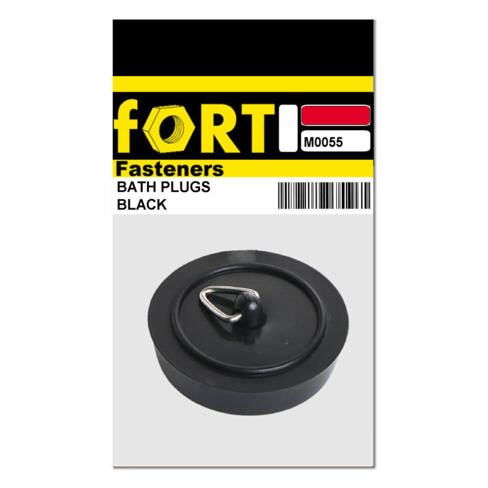 Fort Fastenersâ® Black Basin Plugs, 45Mm (1.3/4 Inch) Midi 2 Plugs 5057670032683