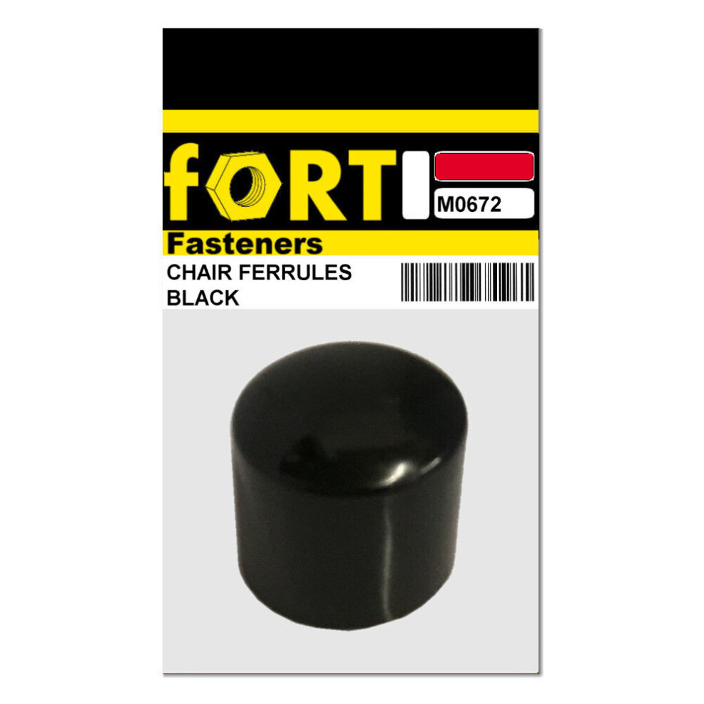 Fort Fastenersâ® Black Chair Ferrules, 19Mm (3/4 Inch) Midi 2 Ferrules 5057670040473