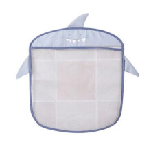 (Small Shark) Baby Shower Toy Cute Duck Frog Net Toy Storage Bag Strong Suction Cup Baby Shower Game Bag Bathroom Organizer Water Toy