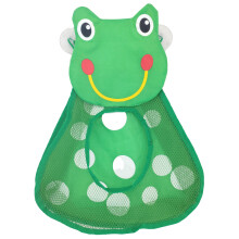 (Frog) Baby Shower Toy Cute Duck Frog Net Toy Storage Bag Strong Suction Cup Baby Shower Game Bag Bathroom Organizer Water Toy