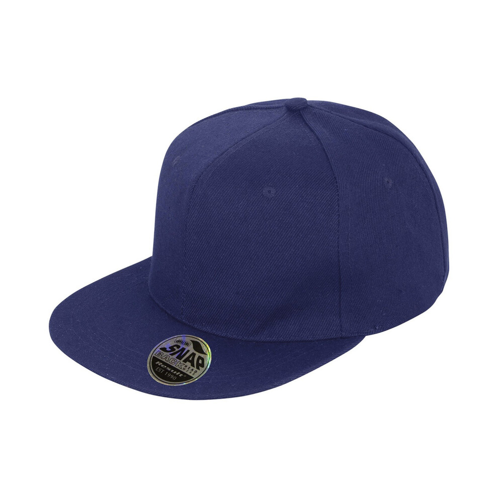 (One Size, Navy) Result Headwear Bronx Original Flat Peak Snapback Cap