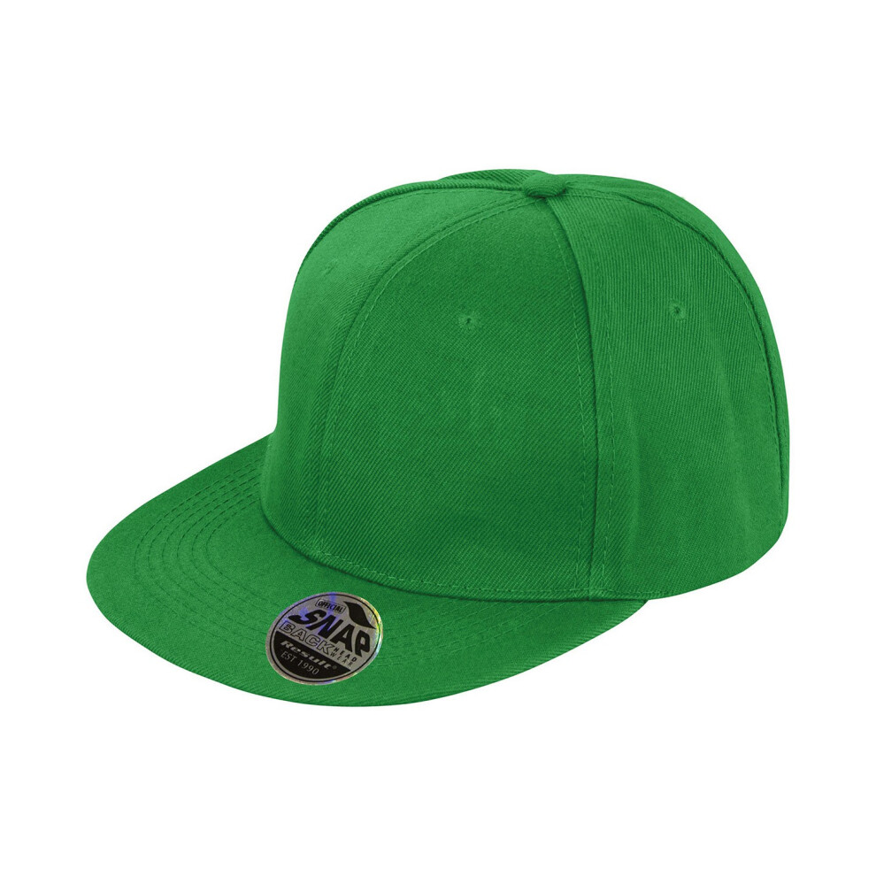 (One Size, Emerald) Result Headwear Bronx Original Flat Peak Snapback Cap