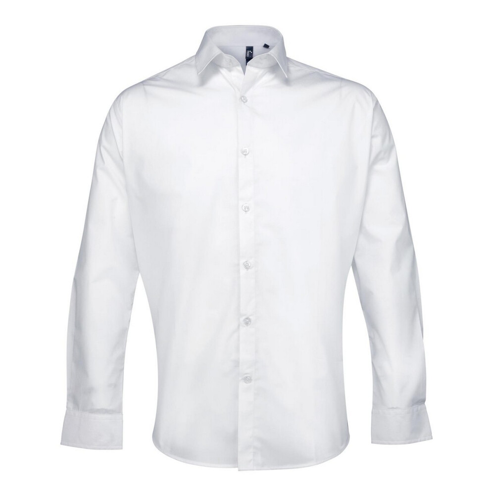 (19in, White) Premier Mens Supreme Poplin Formal Shirt