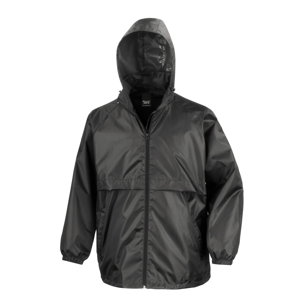 (S, Black) Result Core Unisex Adult Lined Lightweight Waterproof Jacket