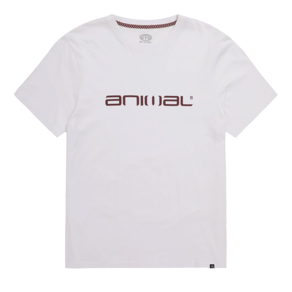 (L, White) Animal Mens Classico Organic T-Shirt