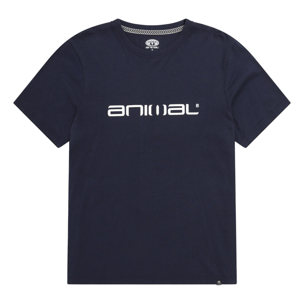 (M, Navy) Animal Mens Classico Organic T-Shirt