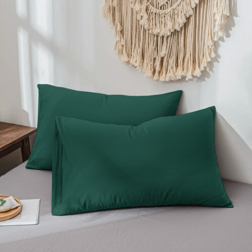 Imperial Rooms (Emerald , Pillow Cases Only(50 x 75 cm)) Fitted Sheet Bed Sheets Extra Deep 25CM Single Double King Sizes