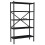 URBN Living (Black Marble) 5-Shelf Wood Bookcase Unit With Metal Frame 3