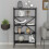 URBN Living (Black Marble) 5-Shelf Wood Bookcase Unit With Metal Frame 1