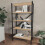 URBN Living (Sapphire Oak) 5-Shelf Wood Bookcase Unit With Metal Frame 4