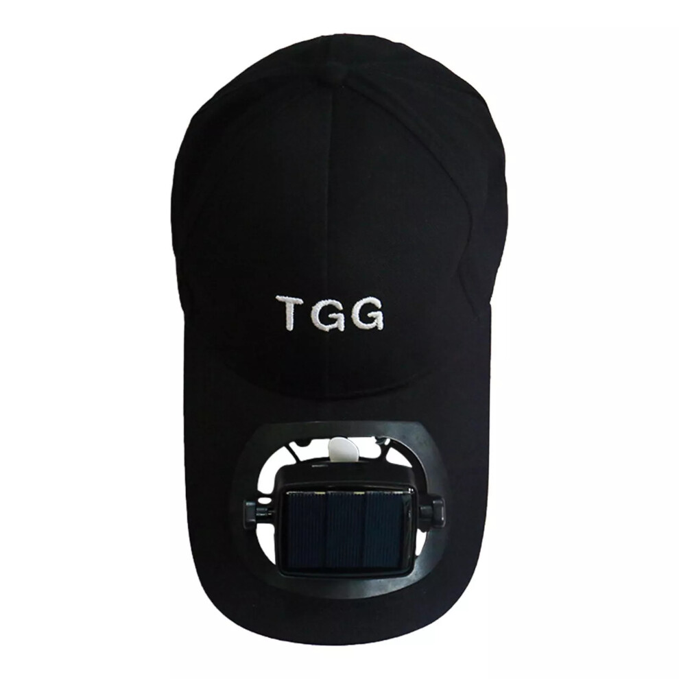(black) Solar Powered Fan Hat Sun Hat Cooling Hats Fan Hat Summer Baseball Caps