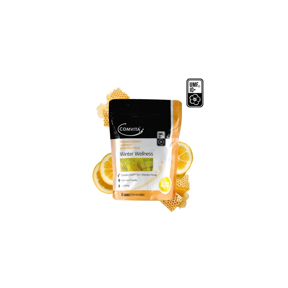 Comvita Manuka Honey Throat Lozenges With Lemon & Propolis, Pack of 40's | Soothing Effect | Relief Sore Throat or Throat irritation