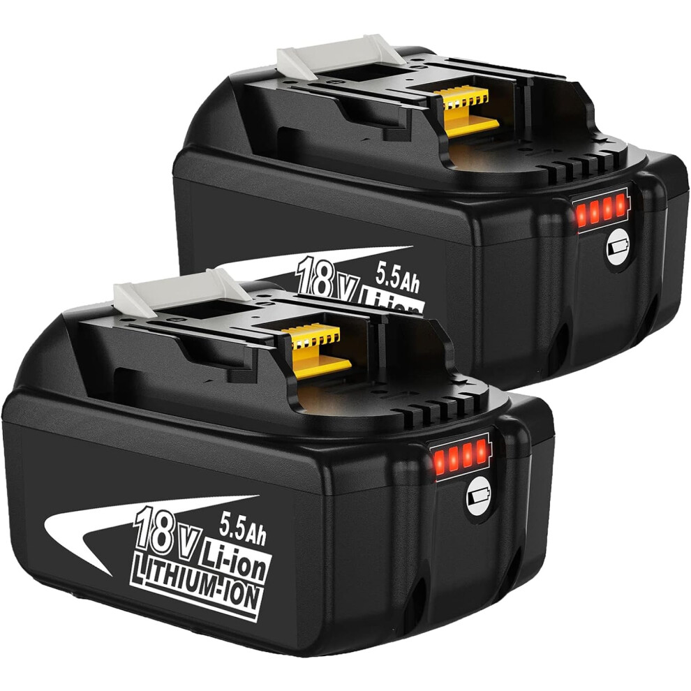 2x 5.5A Battery 18V LXT Li-ion Battery BL1850 BL1830 -Makita Cordless Tool Compatible