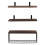 Living And Home 3Pcs Wooden Wall Floating Shelves 3
