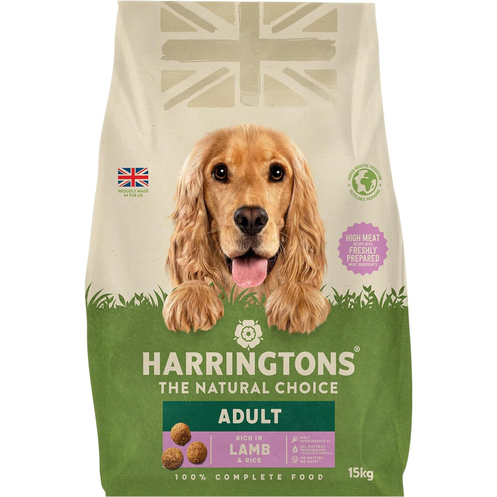 Harringtons Complete Dry Adult Dog Food Lamb & Rice 15kg - Made with All Natural Ingredients