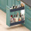 Living And Home (25cm W x 43cm D x 45cm H) 2-Tier Kitchen Cabinet Pull Out Aluminium Shelf 1