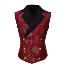 (L) Victorian Embroidery Jacquard Waistcoat Men's Vest