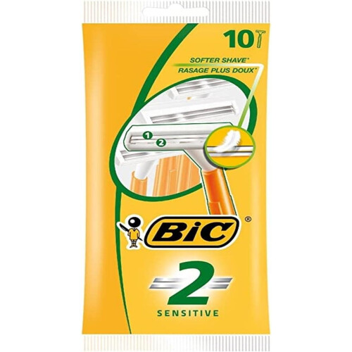 BIC BIC 2 Sensitive Disposable Razor Blade for Men 10 Pieces