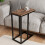 URBN Living (Burnt Oak) C-Shape Metal & Wood Sofa Side Nesting Table 3