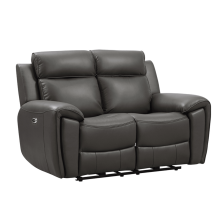 Annecy Genuine Leather Grey Electric Power Recliner 2 Seater