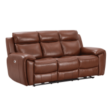 Annecy Genuine Leather Tan Electric Power Recliner 3 Seater