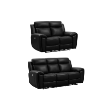 Annecy Genuine Leather Black Electric Power Recliner 3+2 Seater Sofa Set