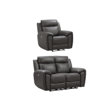 Annecy Genuine Leather Grey Electric Power Recliner 2+1 Seater Sofa Set