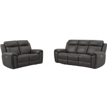 Annecy Genuine Leather Grey Electric Power Recliner 3+2 Seater Set
