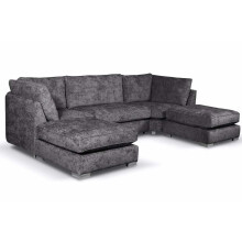Bishop Coal Alaska Fabric U Shape High Back Corner Sofa