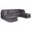 Bishop Coal Alaska Fabric U Shape High Back Corner Sofa 1