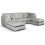 Bishop Silver Alaska Fabric U Shape High Back Corner Sofa 1