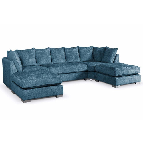 Bishop Teal Alaska Fabric U Shape Corner Sofa