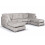 Bishop Truffle Alaska Fabric U Shape High Back Corner Sofa 1