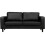 Box Black Leather 2 Seater Sofa 1