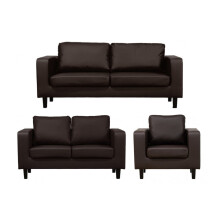 Box Brown Leather 3+2+1 Seater Sofa Set