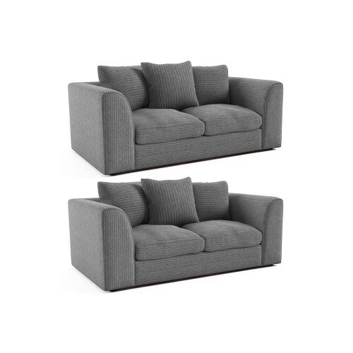 Byron Grey Fabric 2+2 Seater Sofa Set