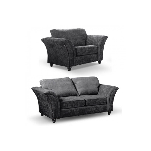 Canterbury Grey Fabric 2+1 Seater Sofa Set