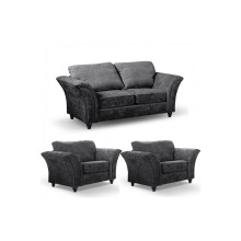 Canterbury Grey Fabric 2+1+1 Seater Sofa Set