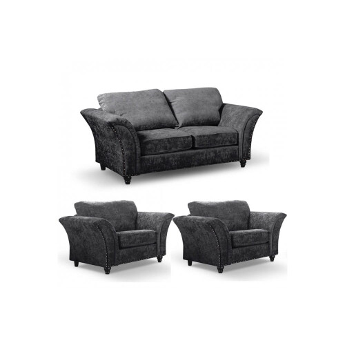 Canterbury Grey Fabric 2+1+1 Seater Sofa Set