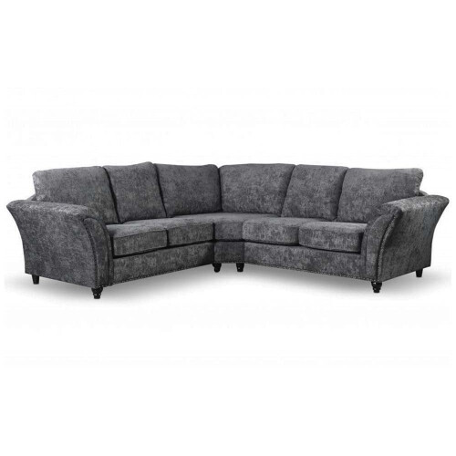 Canterbury Grey Fabric High Back Corner Sofa