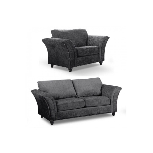 Canterbury Grey Fabric 3+1 Seater Sofa Set