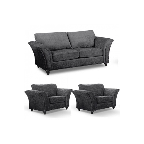 Canterbury Grey Fabric 3+1+1 Seater Sofa Set
