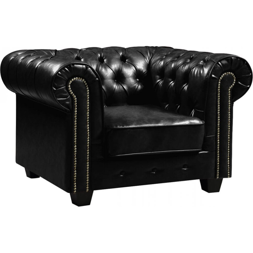 Chesterfield Black Leather Antique Armchair-image-OPC-PDYS8PN-NEW