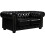 Chesterfield Black Leather Antique 2 Seater Sofa 1