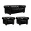 Chesterfield Black Leather Antique 3+1+1 Seater Sofa Set 1