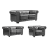 Chesterfield Grey Leather Antique 3+2+1 Seater Sofa Set 1