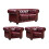 Chesterfield Red Leather Antique 2+1+1 Seater Sofa Set 1