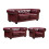 Chesterfield Red Leather Antique 3+2+1 Seater Sofa Set 1